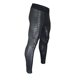 Seirus black thermal base layer leggings with horizontal textured pattern