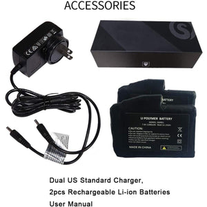 Snow Deer dual charger and two rechargeable lithium polymer batteries with user manual