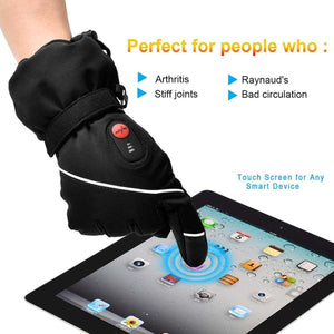 Snow Deer heated glove with touch screen compatibility on a tablet