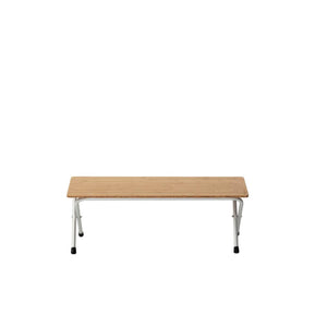 Snow Peak bamboo top folding table with white metal legs