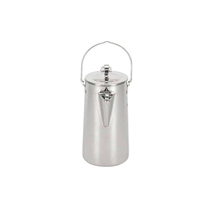 Stainless steel percolator coffee pot with a wire handle