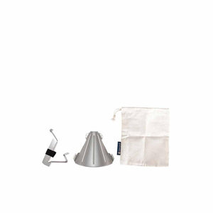 Snow Peak stainless steel coffee dripper set with stand and storage bag