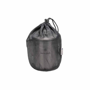 Snow Peak black mesh drawstring storage bag