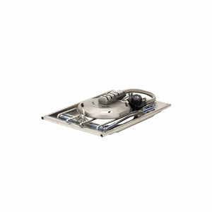 Snow Peak stainless steel camping stove folded flat