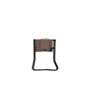 Snow Peak folding camp chair in brown with black metal frame
