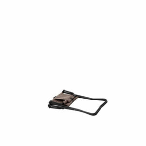 Snow Peak folding stool in brown fabric with black metal frame
