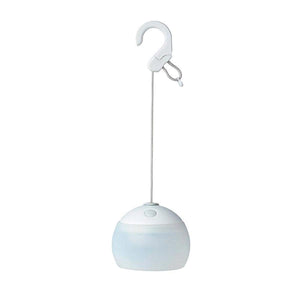 Snow Peak white hanging lantern with a hook and cord
