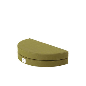Olive green semi-circular floor cushion by Snow Peak
