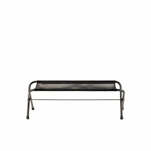Snow Peak black metal folding camp bench with mesh seat
