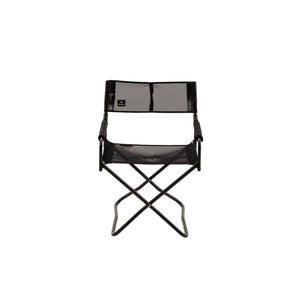 Snow Peak black folding director chair with mesh seat and backrest