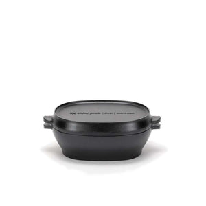 Snow Peak black cast iron oval dutch oven with lid