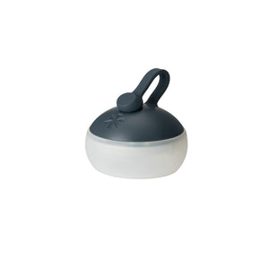 Snow Peak Hozuki lantern with dark grey top and white frosted base