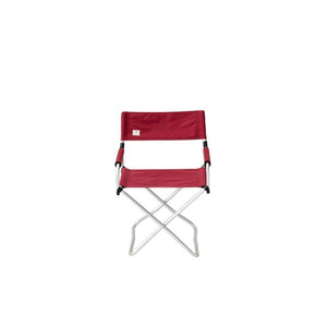 Snow Peak red folding director chair with silver metal frame