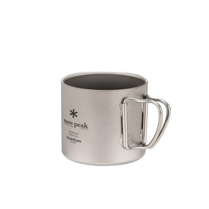 Snow Peak 300ml double wall titanium mug with folding handles