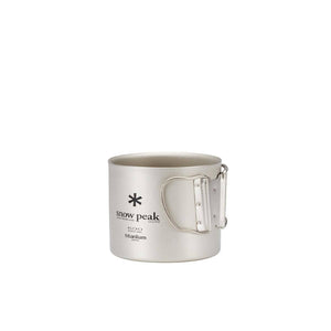 Snow Peak titanium double wall 600 mug with folding handles