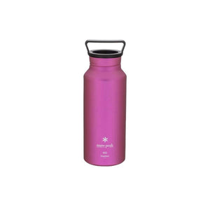 Snow Peak purple titanium 800ml water bottle with black handle cap