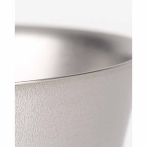 Close up of a Snow Peak titanium bowl rim