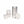 Snow Peak stainless steel food jar set with three white containers and a metallic canister
