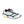 Snowline traction spikes attached to a white Scarpa trail running shoe