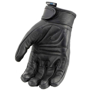 Milwaukee Leather black motorcycle glove with TFL Cool System tag and hook and loop wrist closure