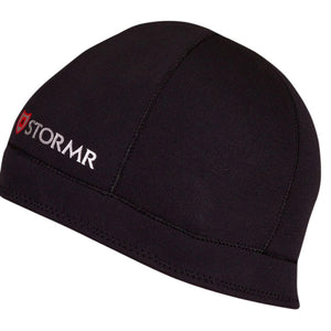 Black Stormr neoprene skull cap with white logo
