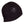 Black neoprene surf beanie with a shield logo