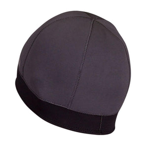 Grey neoprene swim cap with black trim