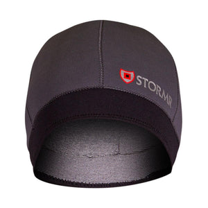 Stormr black neoprene beanie with logo