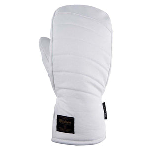 White Hudsen Collective leather mitten with quilted back