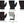 Gordini glove color options in black, black blue, black pink, black red, and white grey mist blue