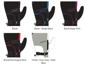 Gordini glove color options in black, black blue, black pink, black red, and white grey mist blue