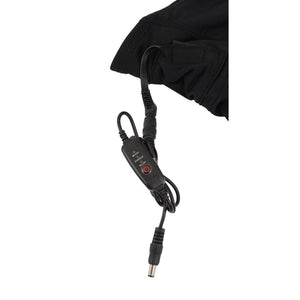 Black heated garment power controller with high middle and low settings