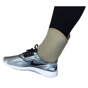 Polar Products beige ankle wrap worn on a person wearing a sneaker