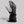 Swany black and white leather ski glove with zippered pocket and wrist strap