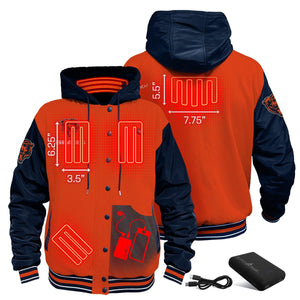 ActionHeat Chicago Bears 5V Battery Heated Varsity Jacket