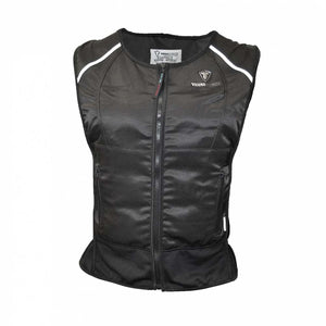 Black Techniche cooling vest with front zipper and reflective trim