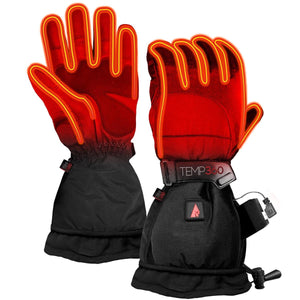 Temp360 black and red heated gloves with visible heating elements