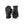 Pair of black leather gloves with zippered cuffs