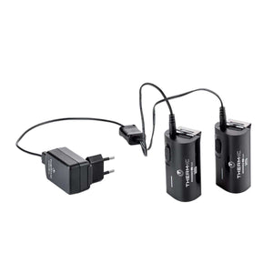 Therm-ic battery pack charger with two battery units and power adapter