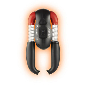 Therm-ic boot dryer with black and red plastic housing and power switch
