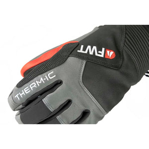Therm-ic FWT black and grey leather glove with red accents