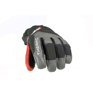Therm-ic black and grey winter glove with red palm detail