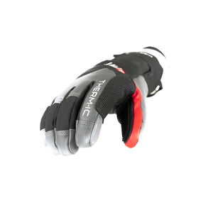 Therm-ic black and grey winter glove with red thumb detail