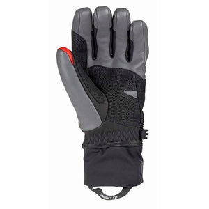 Therm-ic grey and black winter glove with mesh detailing and red accent on thumb