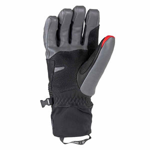 Therm-ic grey and black winter glove with mesh detailing and red accent on thumb