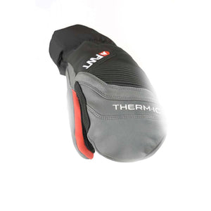 Therm-ic grey and black leather winter mitten