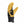 Tan leather and black fabric glove with zipper closure