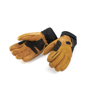 Therm-ic tan leather and black fabric heated gloves