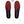 Therm-ic heated insoles with red and black topographic pattern and power cables