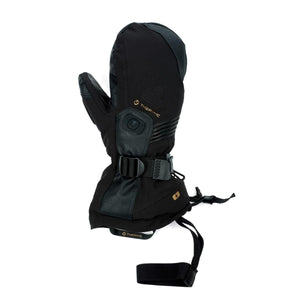 Therm-ic black heated mitten with adjustable wrist strap and power button